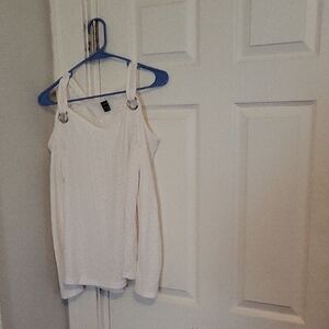 Chic White Eyelet Women's Blouse